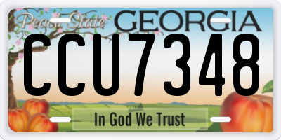 GA license plate CCU7348