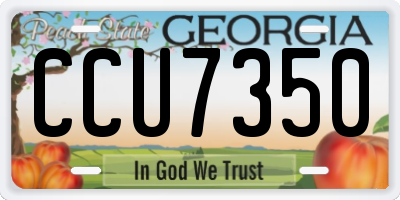 GA license plate CCU7350