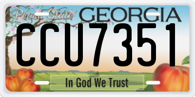 GA license plate CCU7351