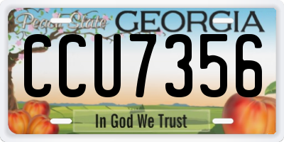 GA license plate CCU7356