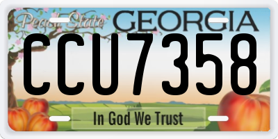 GA license plate CCU7358