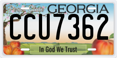 GA license plate CCU7362