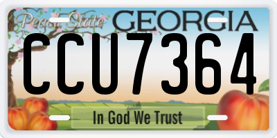 GA license plate CCU7364