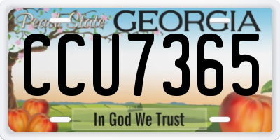 GA license plate CCU7365
