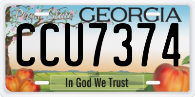 GA license plate CCU7374