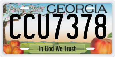 GA license plate CCU7378