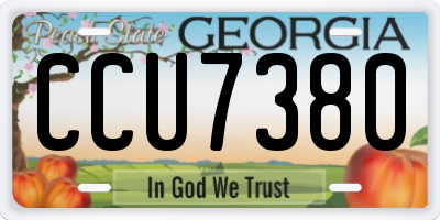 GA license plate CCU7380