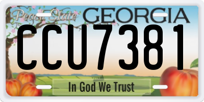 GA license plate CCU7381