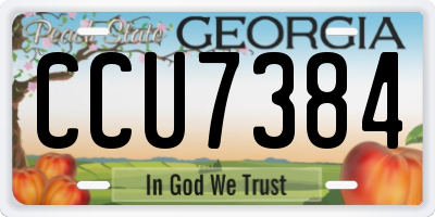 GA license plate CCU7384