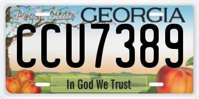 GA license plate CCU7389