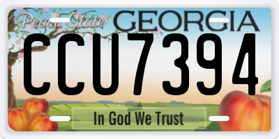 GA license plate CCU7394