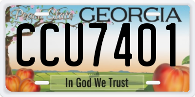 GA license plate CCU7401