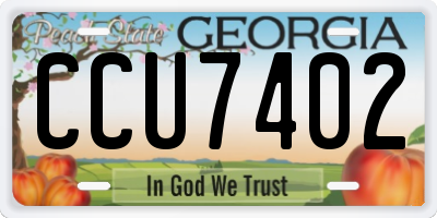 GA license plate CCU7402