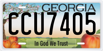 GA license plate CCU7405