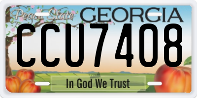 GA license plate CCU7408