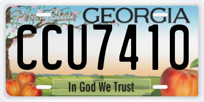 GA license plate CCU7410