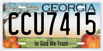 GA license plate CCU7415