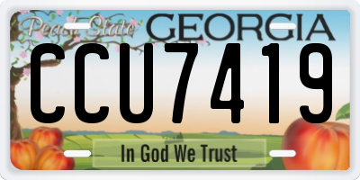 GA license plate CCU7419