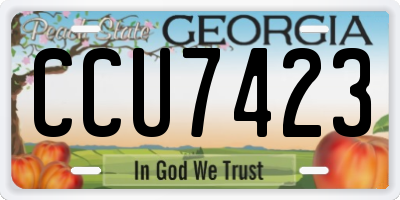 GA license plate CCU7423
