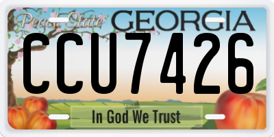 GA license plate CCU7426