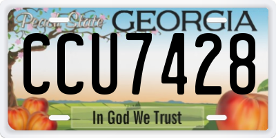 GA license plate CCU7428