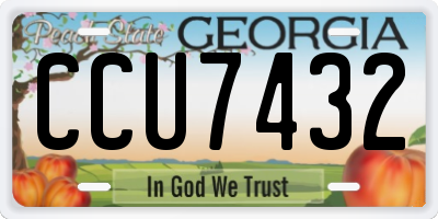 GA license plate CCU7432