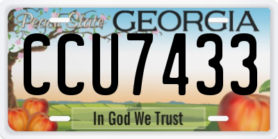 GA license plate CCU7433