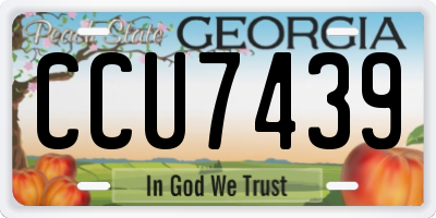 GA license plate CCU7439