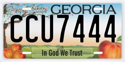 GA license plate CCU7444