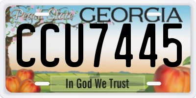 GA license plate CCU7445