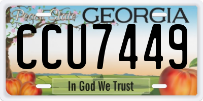 GA license plate CCU7449