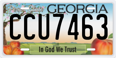 GA license plate CCU7463