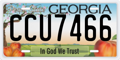GA license plate CCU7466