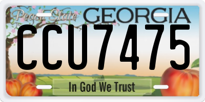 GA license plate CCU7475