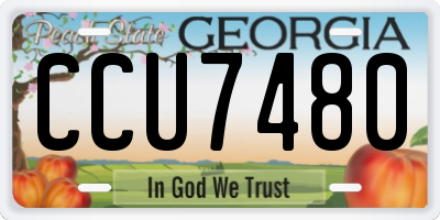 GA license plate CCU7480