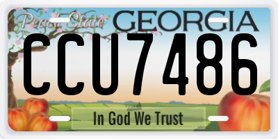 GA license plate CCU7486