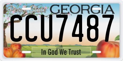 GA license plate CCU7487