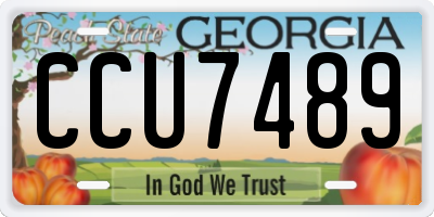 GA license plate CCU7489