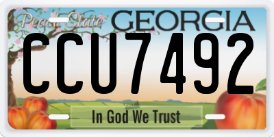 GA license plate CCU7492