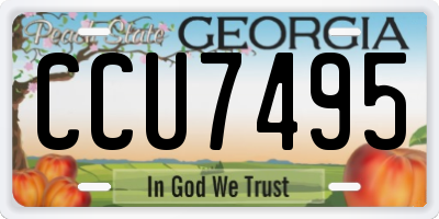 GA license plate CCU7495