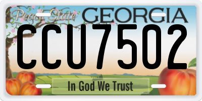 GA license plate CCU7502