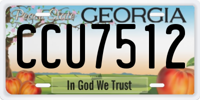 GA license plate CCU7512