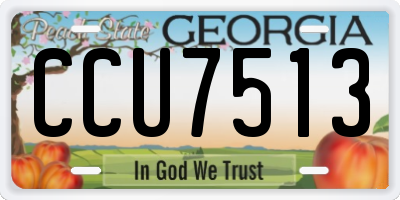GA license plate CCU7513