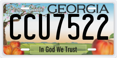 GA license plate CCU7522