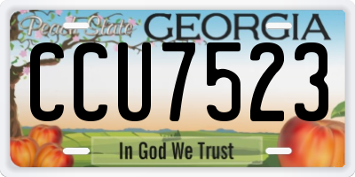 GA license plate CCU7523