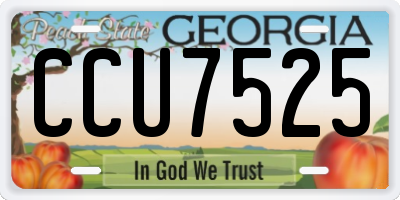 GA license plate CCU7525