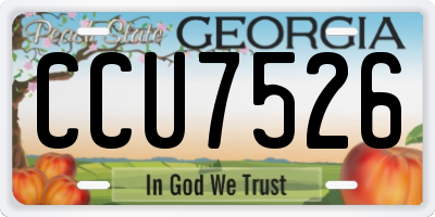 GA license plate CCU7526