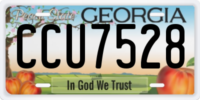 GA license plate CCU7528