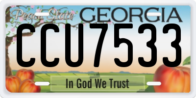 GA license plate CCU7533