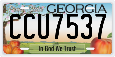 GA license plate CCU7537